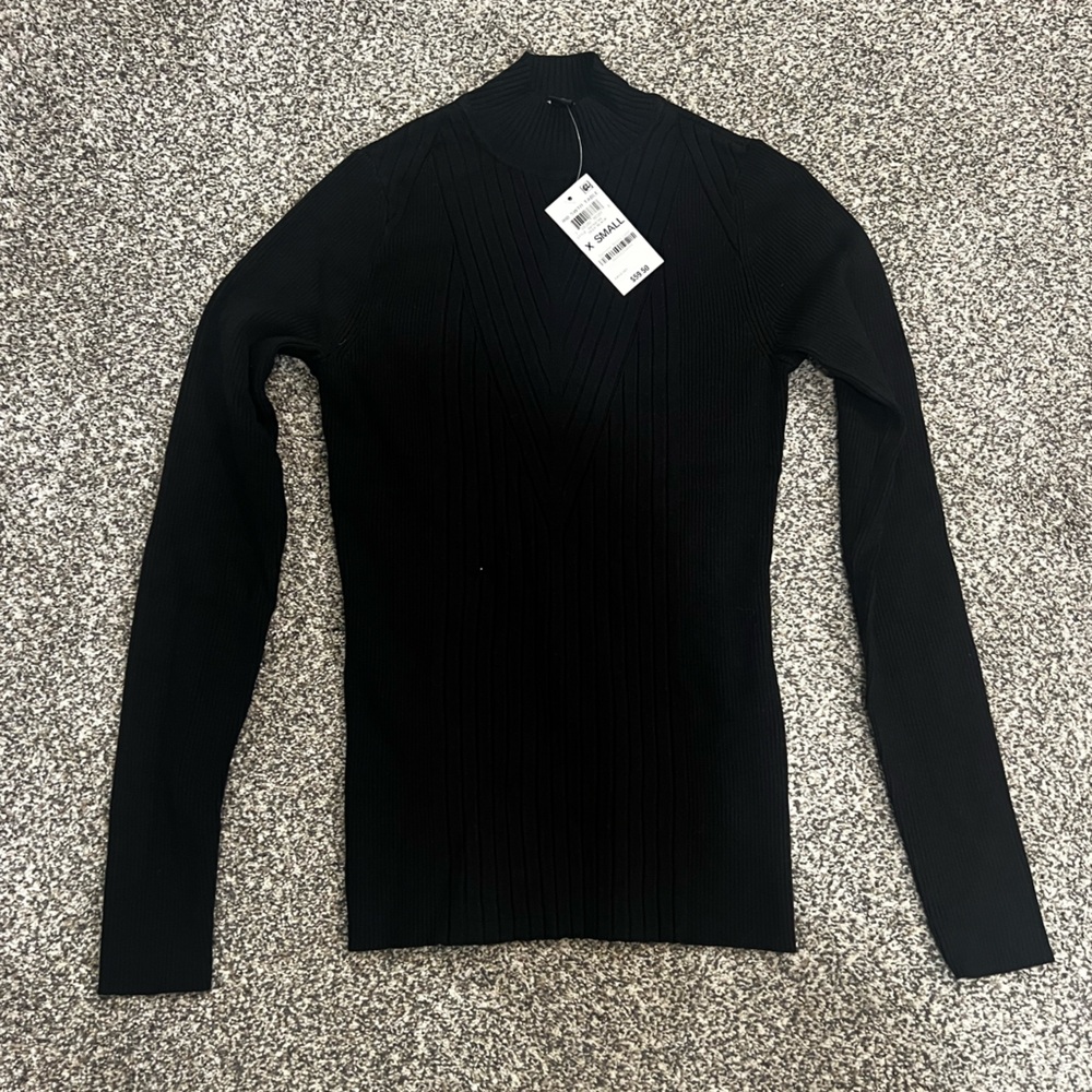 Black Slim Fit Mock Neck Sweater Women’s Size XS